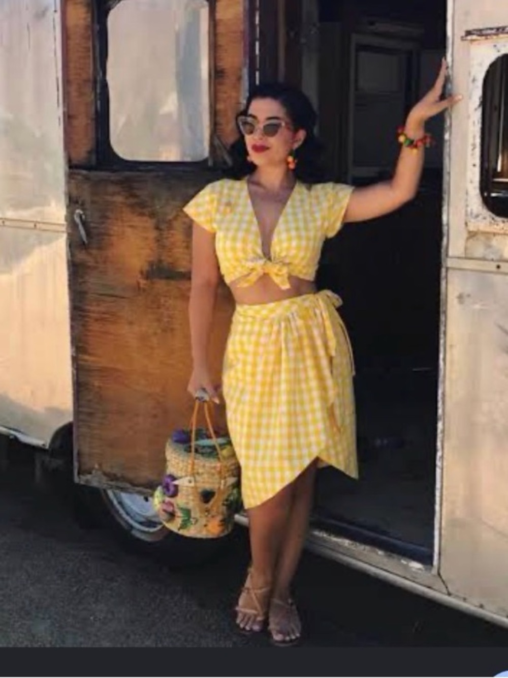 Hearts and Found Sydney yellow gingham set size Small worn once cotton